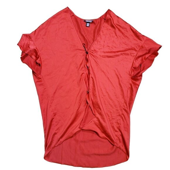 Victoria's Secret‎ Satin Flounce Kimono Robe Ruffle Tie Heart Love Red One Size - Picture 1 of 7